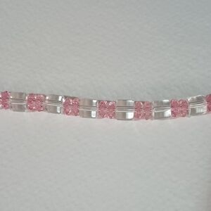 3/$15 Glass Beads Clear & Pink Southwest Mixed Size 16" Strand K09-8085KS
